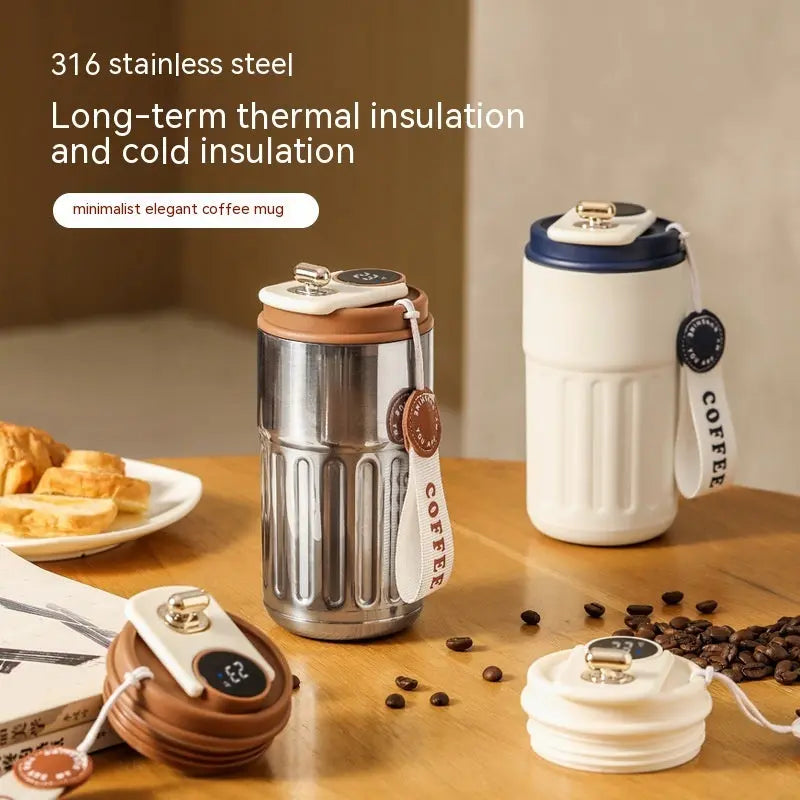 Smart Thermal Bottle – Portable Coffee & Water Mug, Stainless Steel, Insulated Vacuum Cup